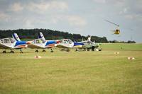 Auf dem Flugplatz Oppin landen und starten täglich auch Hubschrauber.
