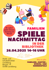 Spielenachmittag Flyer &copy; Stadt- und Schulbibliothek Landsberg