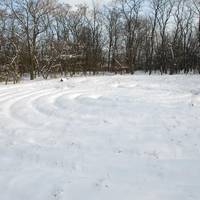 Rasenlabyrinth auf dem Gützer Berg im Winter